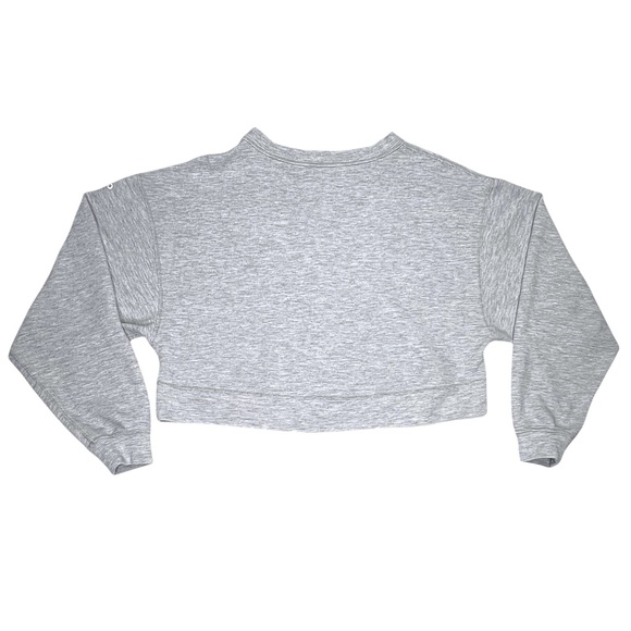 Alo Yoga Micro Waffle Pleasant Cropped Henley in Gray Size Small - Picture 6 of 8